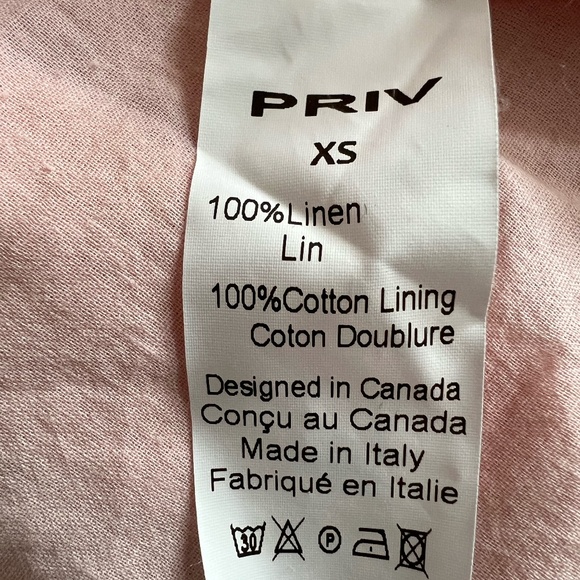 PRIV x Jillian Harris Hampton Linen Dress In Light Pink Size XS - Picture 11 of 11